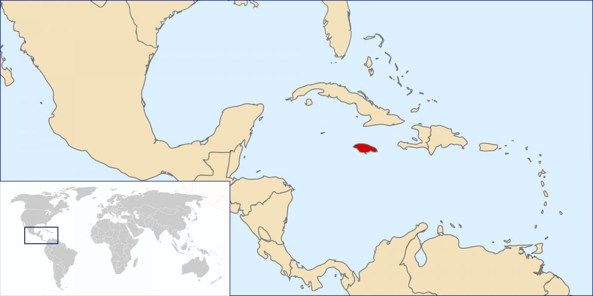 جامايكا خريطة في العالم