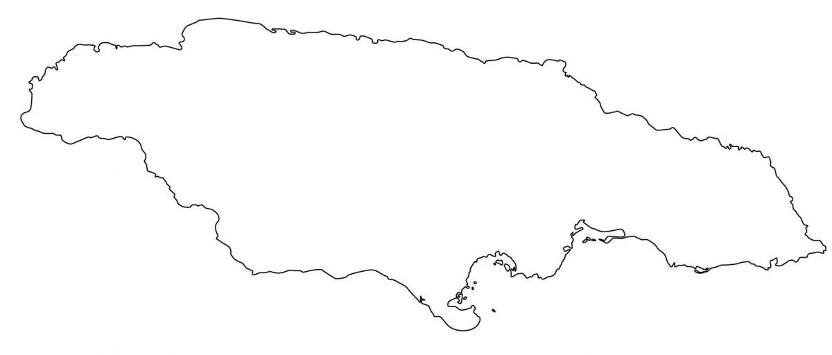 خريطة فارغة من جامايكا مع الحدود