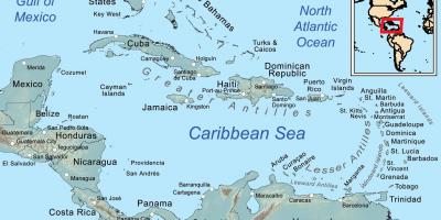 خريطة جامايكا و الجزر المحيطة بها